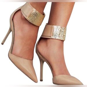 Sam Edelman Dustin Heels with Gold Ankle Cuff Size 7